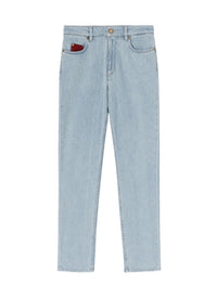 Jean coupe droite à effet délavé - Bleached