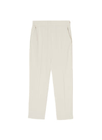 Sand_10QTY // Pantalon 7/8ème à plis marqués et zip doré - Sand