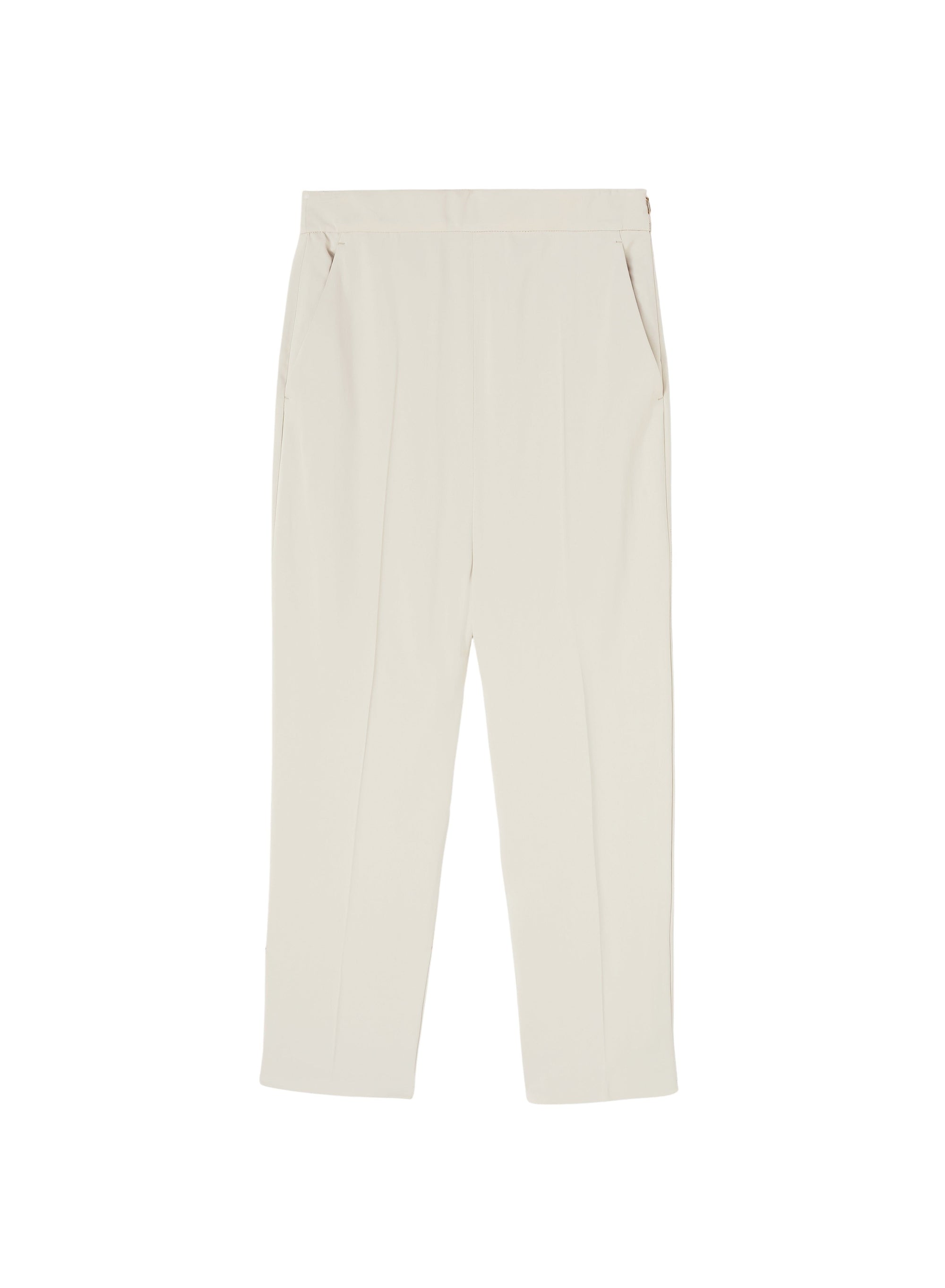 Sand_10QTY // Pantalon 7/8ème à plis marqués et zip doré - Sand