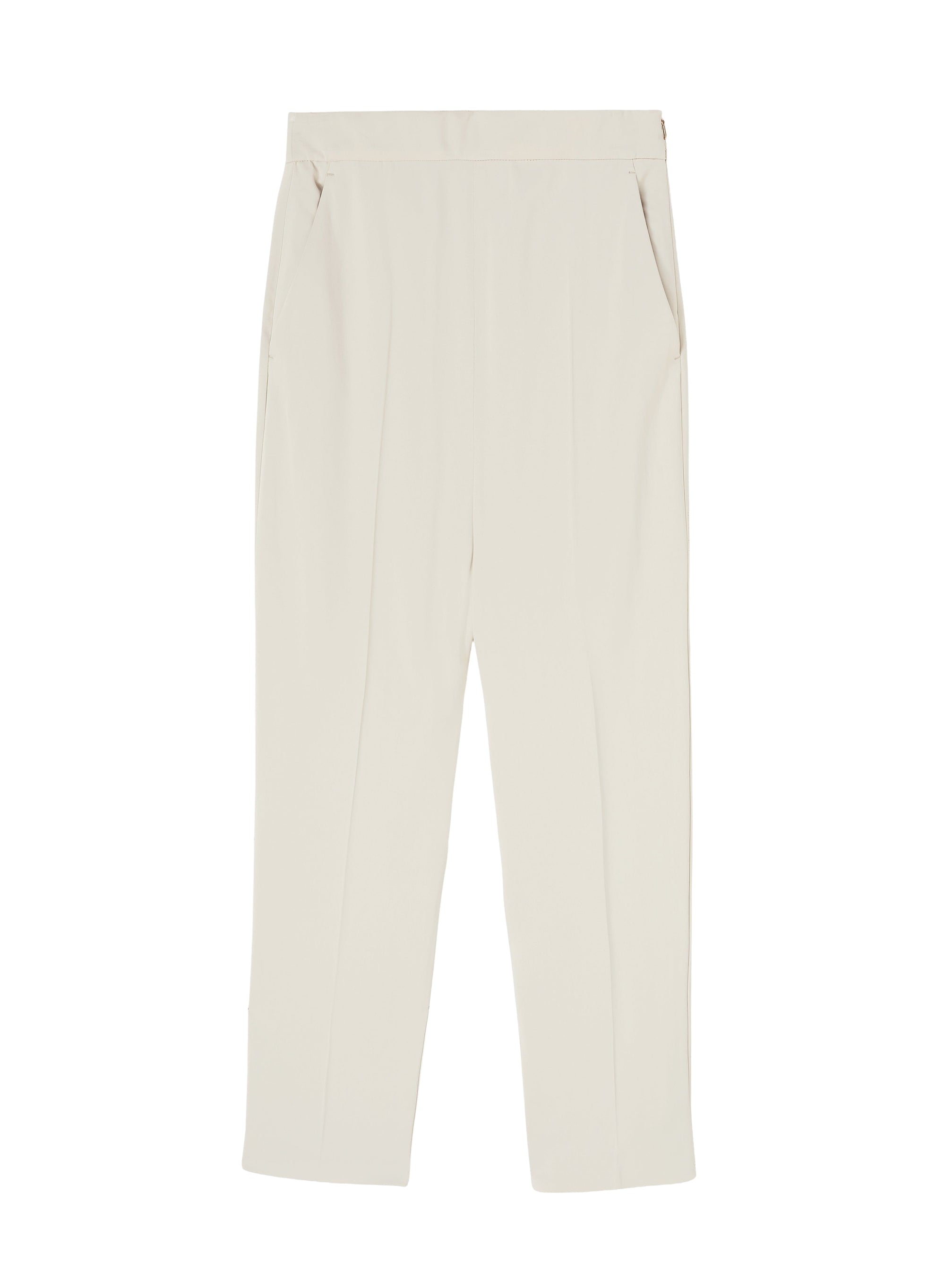 7/8th trousers with marked pleats and zip - Sand