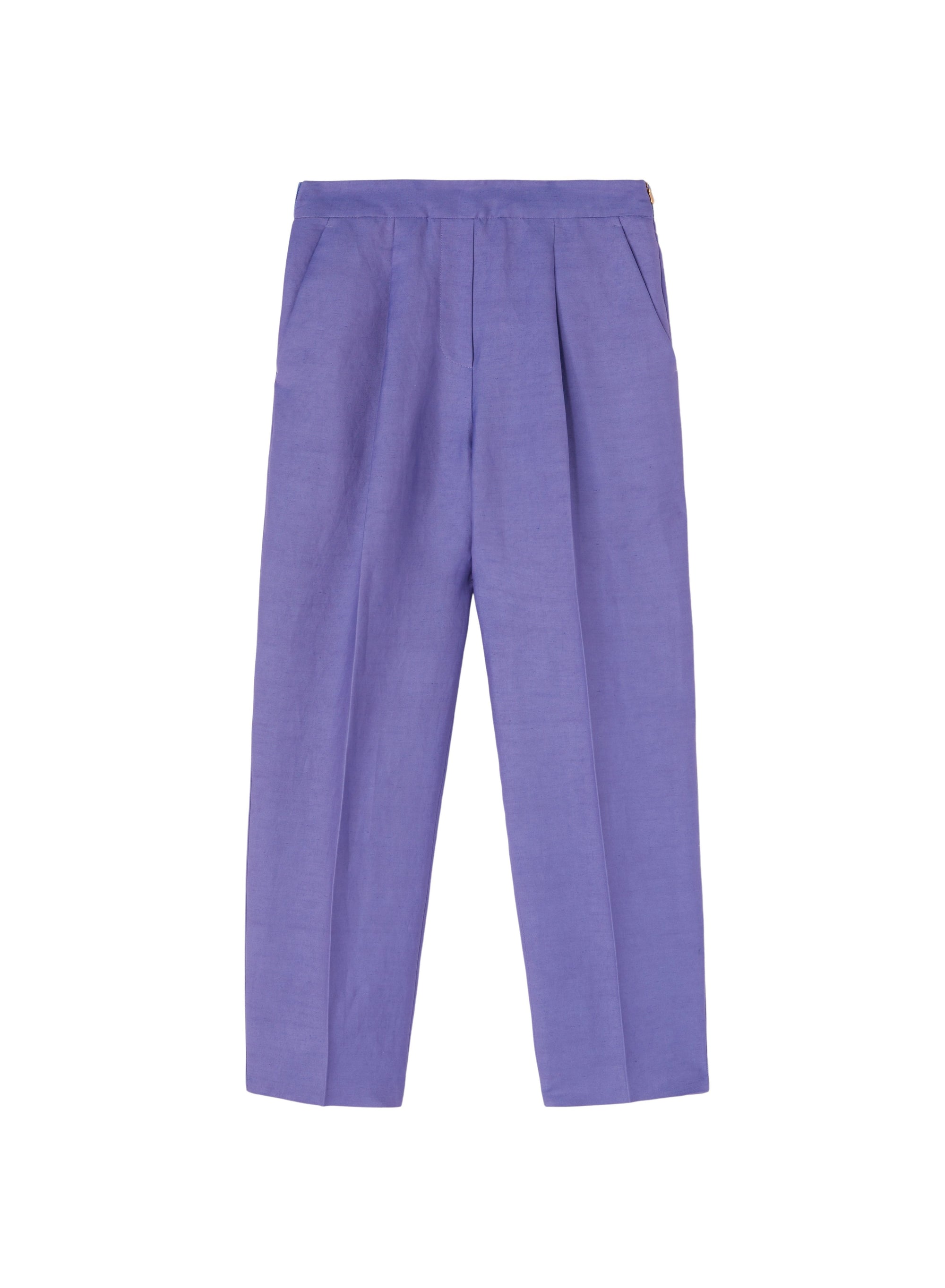 Pervinca_2QTY // Pantalon plissé à plis marqués en lin - Pervinca