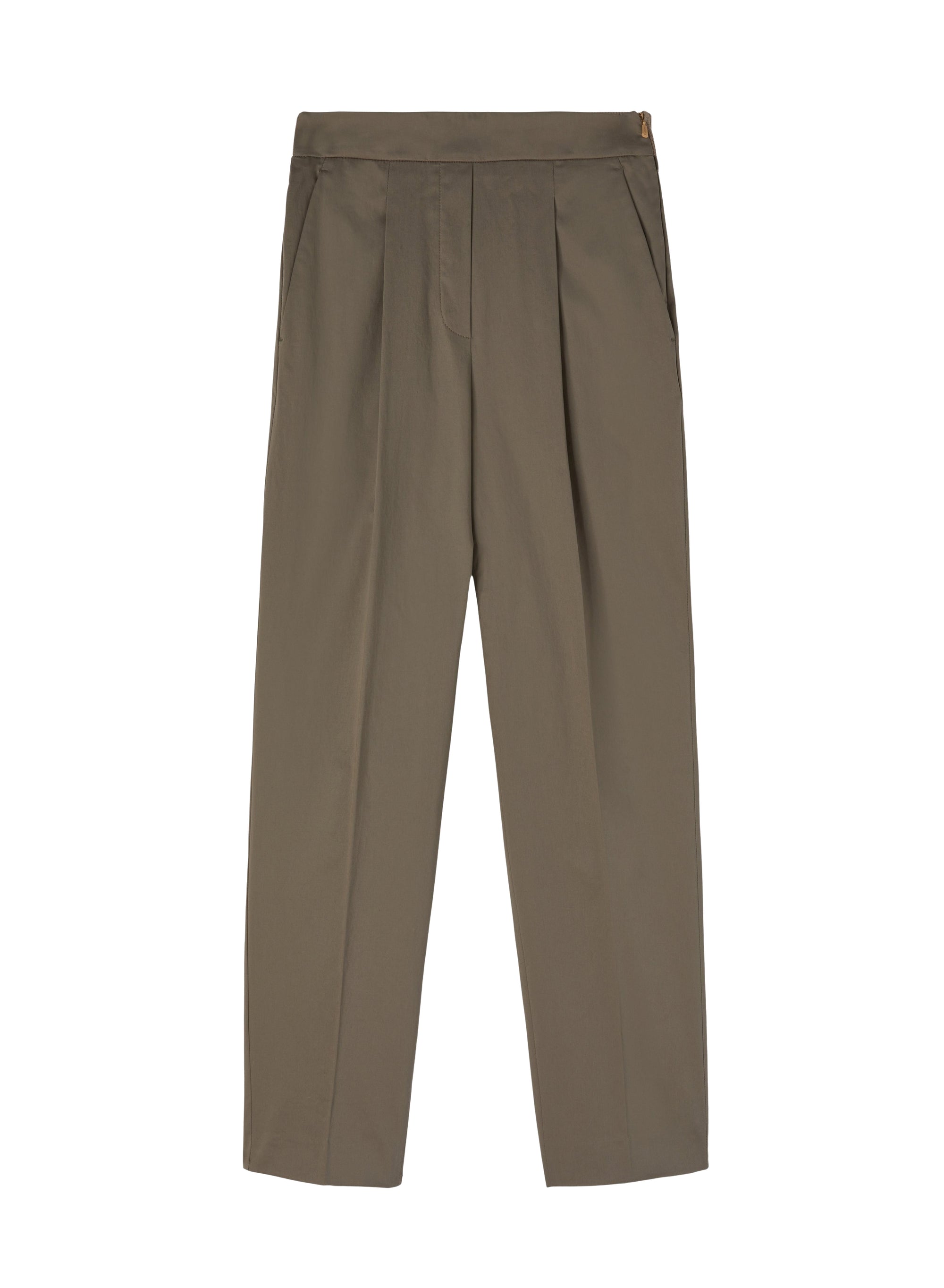Cropped trousers with darts - Linen