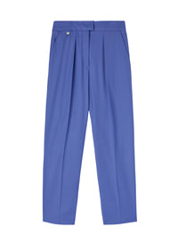 Wool trousers with darts - Chalk