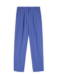 High-waisted wool trousers with darts - Pervinca