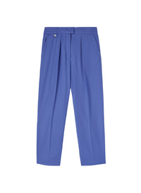 Pervinca_2QTY // Pantalon à pinces taille haute en laine - Pervinca