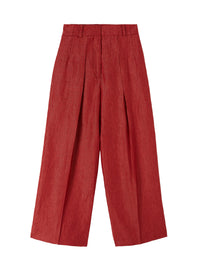 Romeo_1QTY // Pantalon plissé large à effet texturé en lin - Romeo