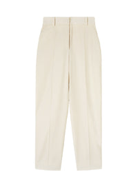 Chalk_7QTY // Pantalon court à plis marqués en laine - Chalk