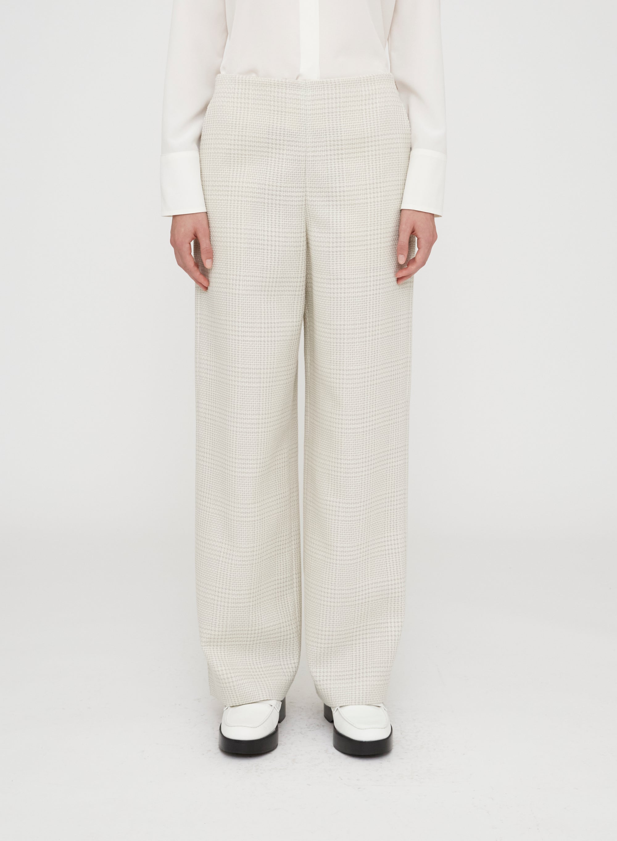 Chalk_1QTY // Pantalon large à carreaux - Chalk