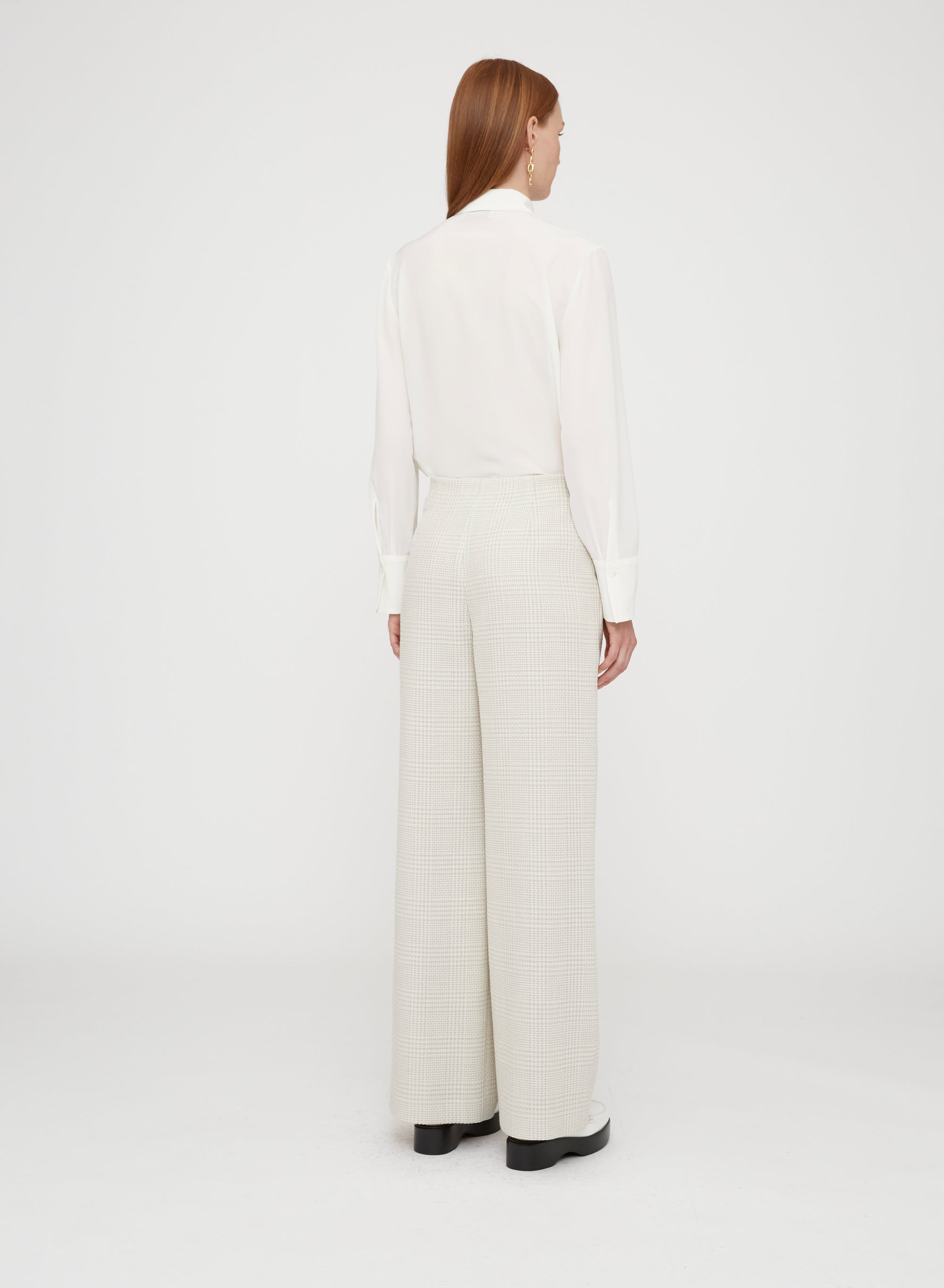 Chalk_1QTY // Pantalon large à carreaux - Chalk