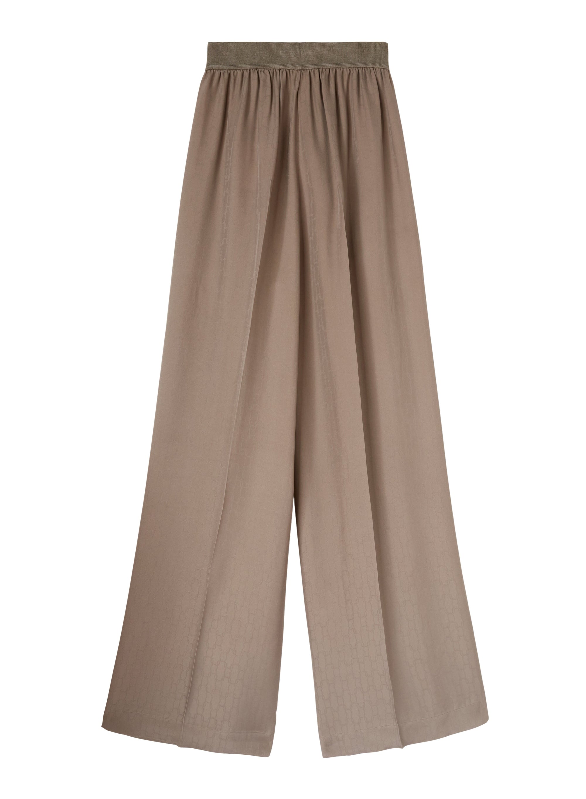 Linen_2QTY // Pantalon large à motif géométrique en soie mélangée - Linen