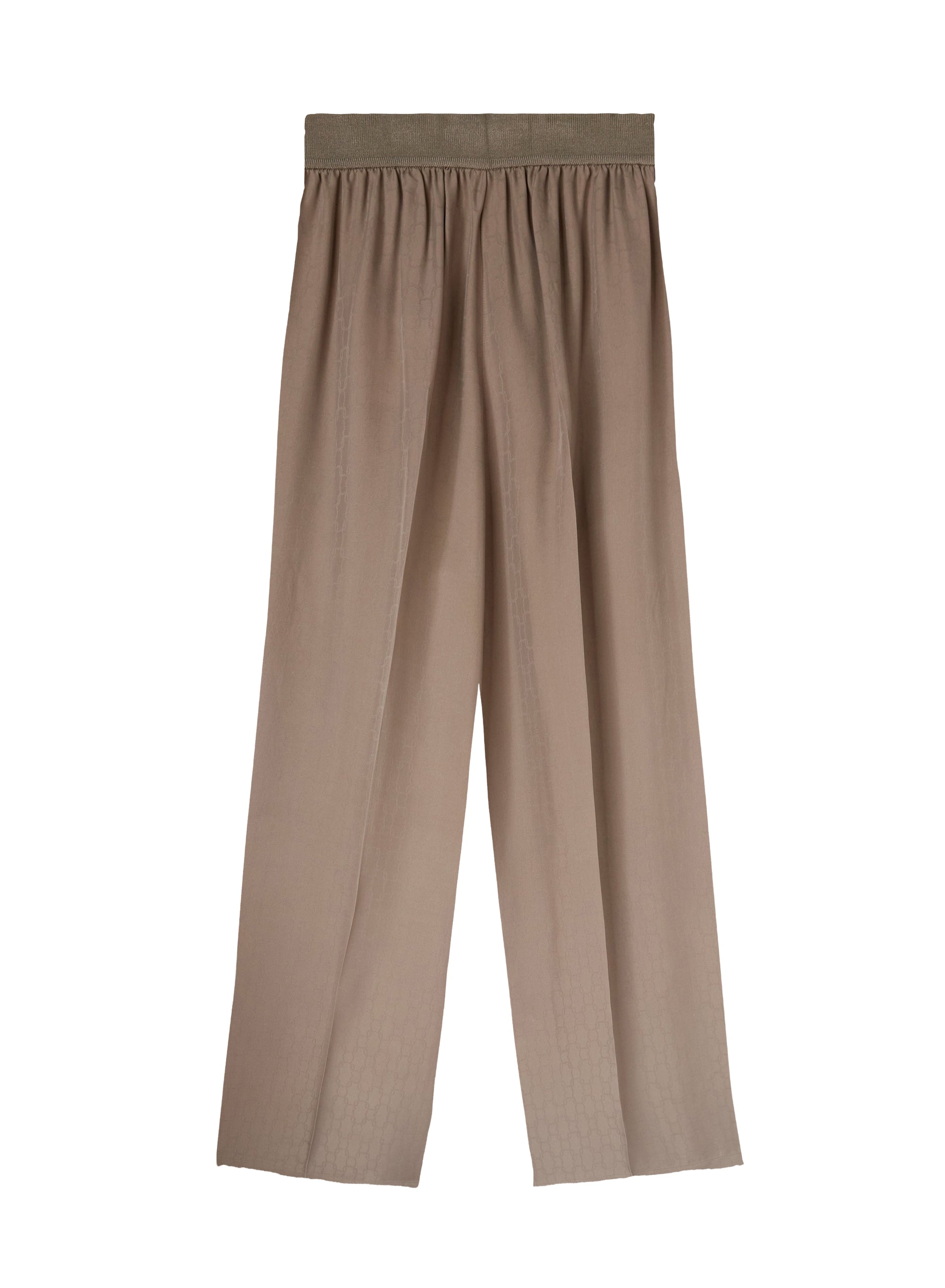 Geometric silk blend wide-leg trousers - Linen