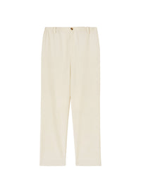 Chalk_1QTY // Pantalon droit à taille élastiquée en laine - Chalk