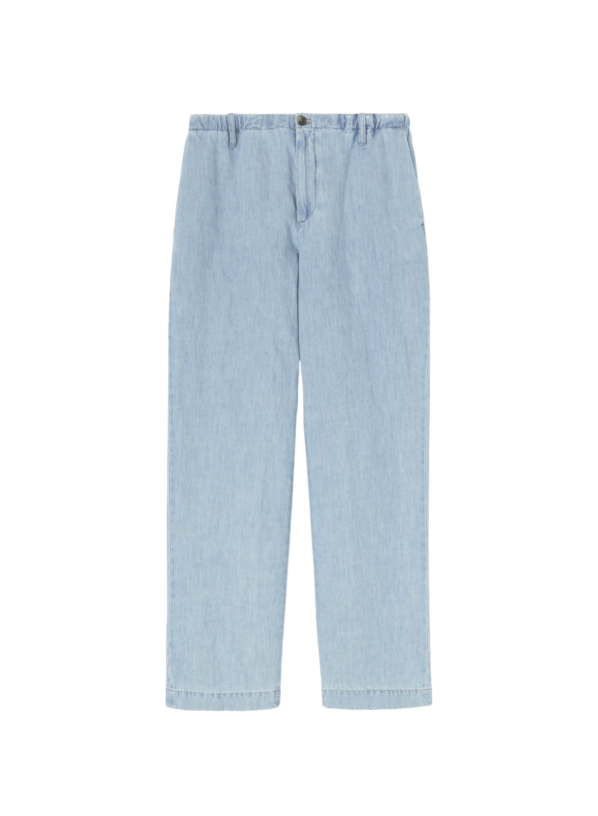 Bleached_1QTY // Pantalon droit décontracté en lin mélangé - Bleached