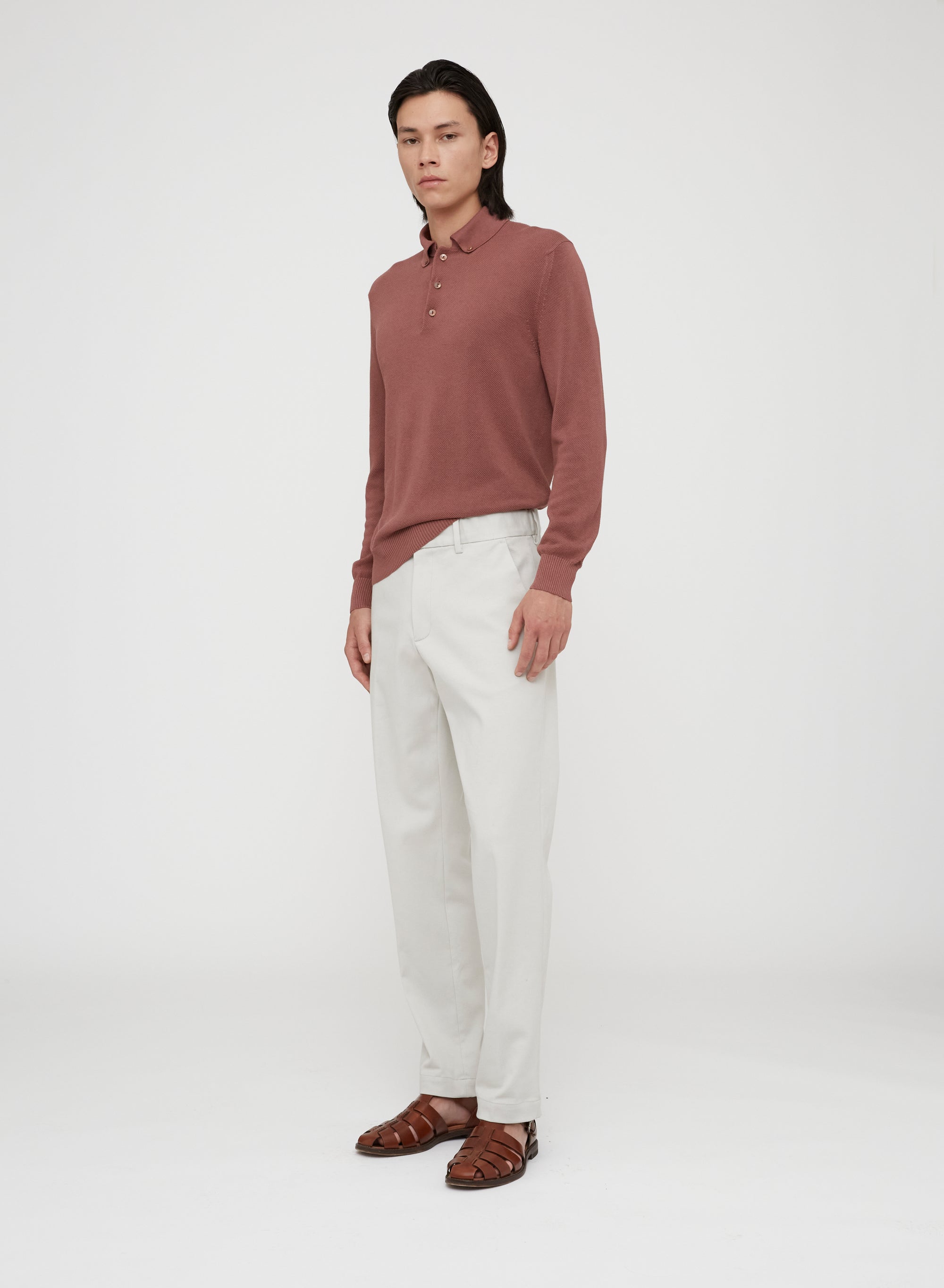 Sand_3QTY // Pantalon droit à anneau - Sand