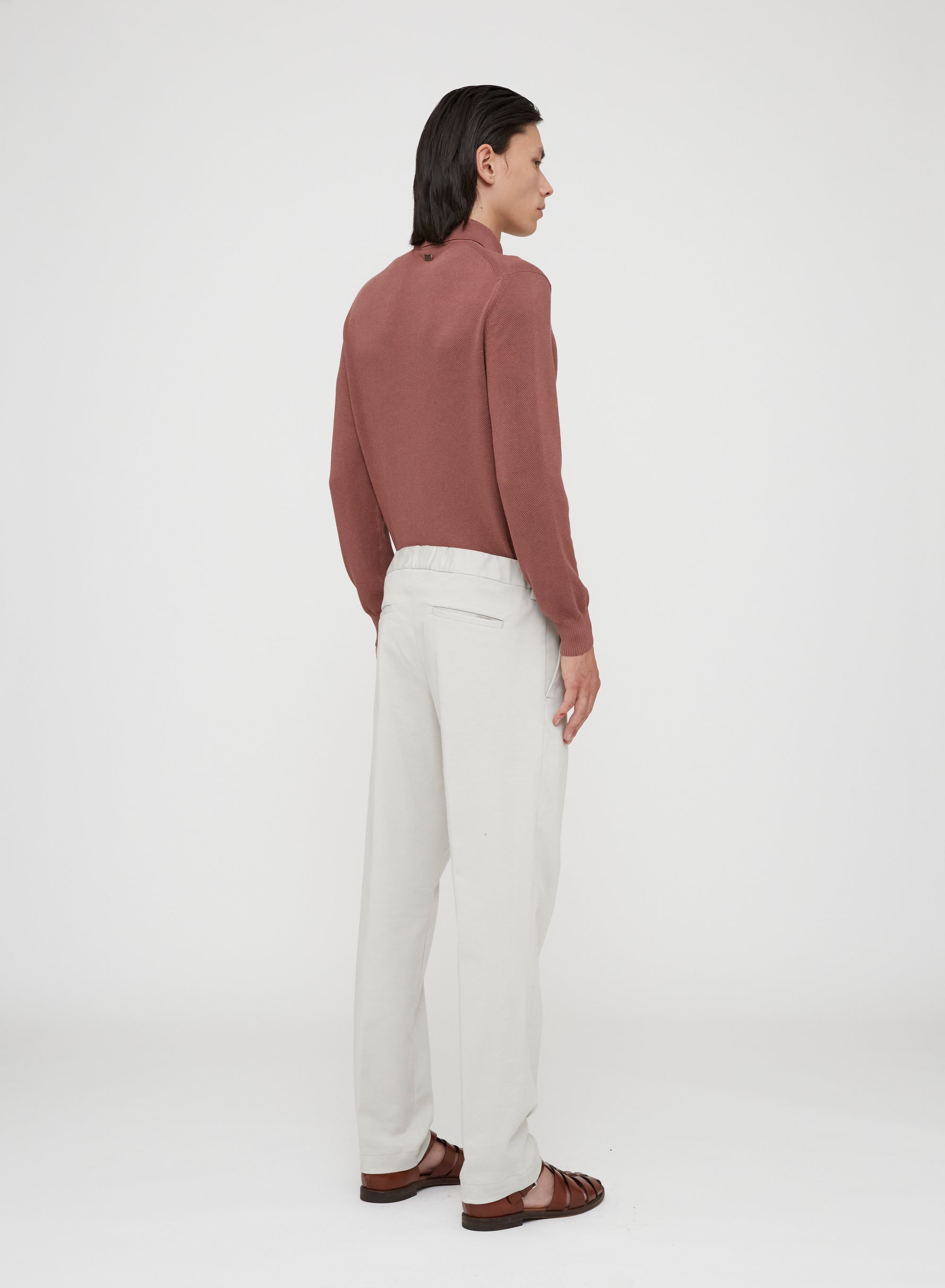 Sand_3QTY // Pantalon droit à anneau - Sand