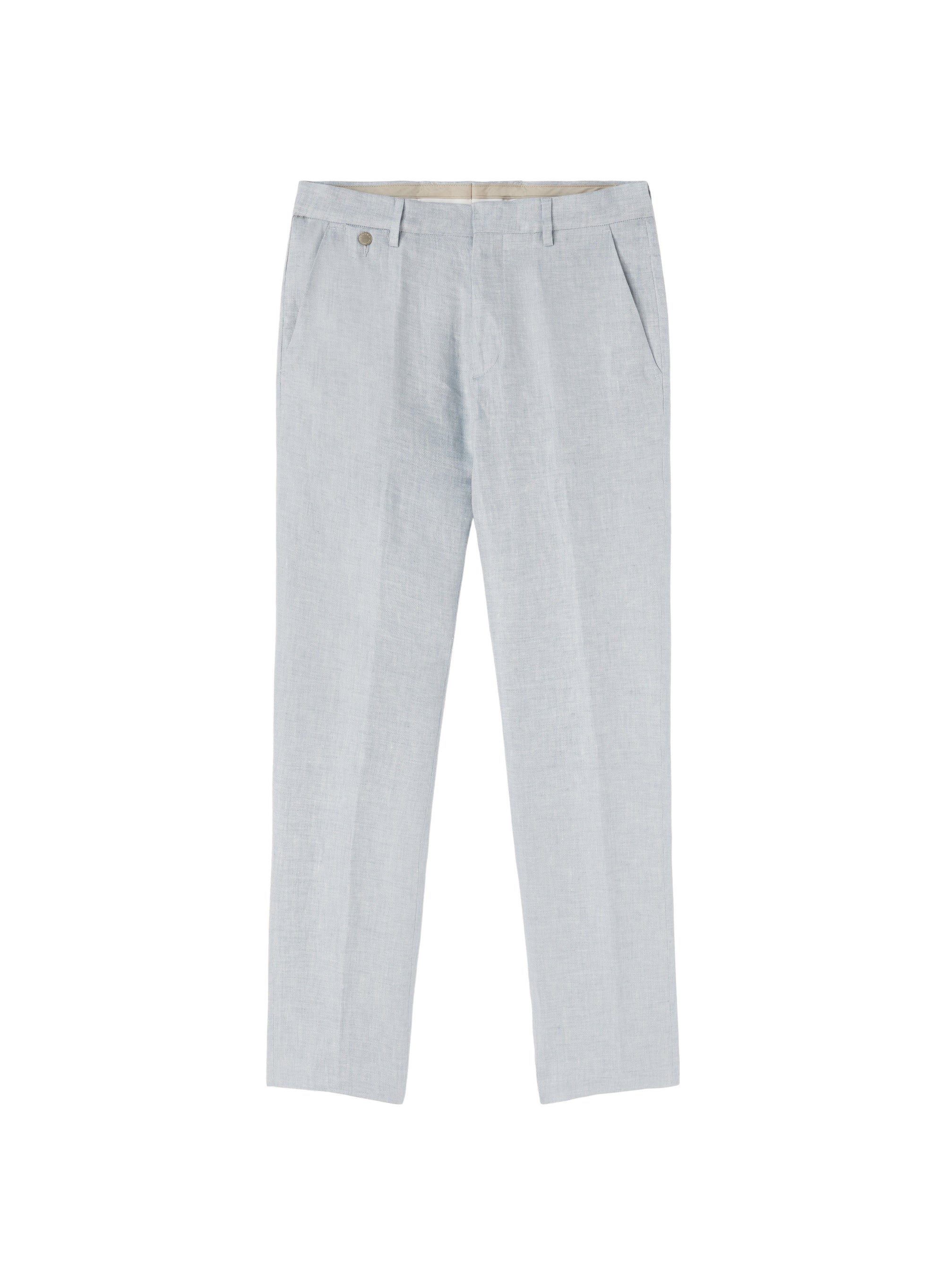 Celeste_1QTY // Pantalon de costume à pinces en lin - Celeste