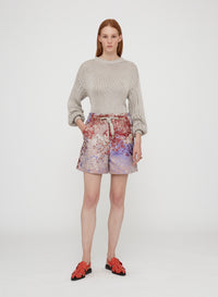 Pervinca_1QTY // Short à motif fleuri abstrait - Pervinca