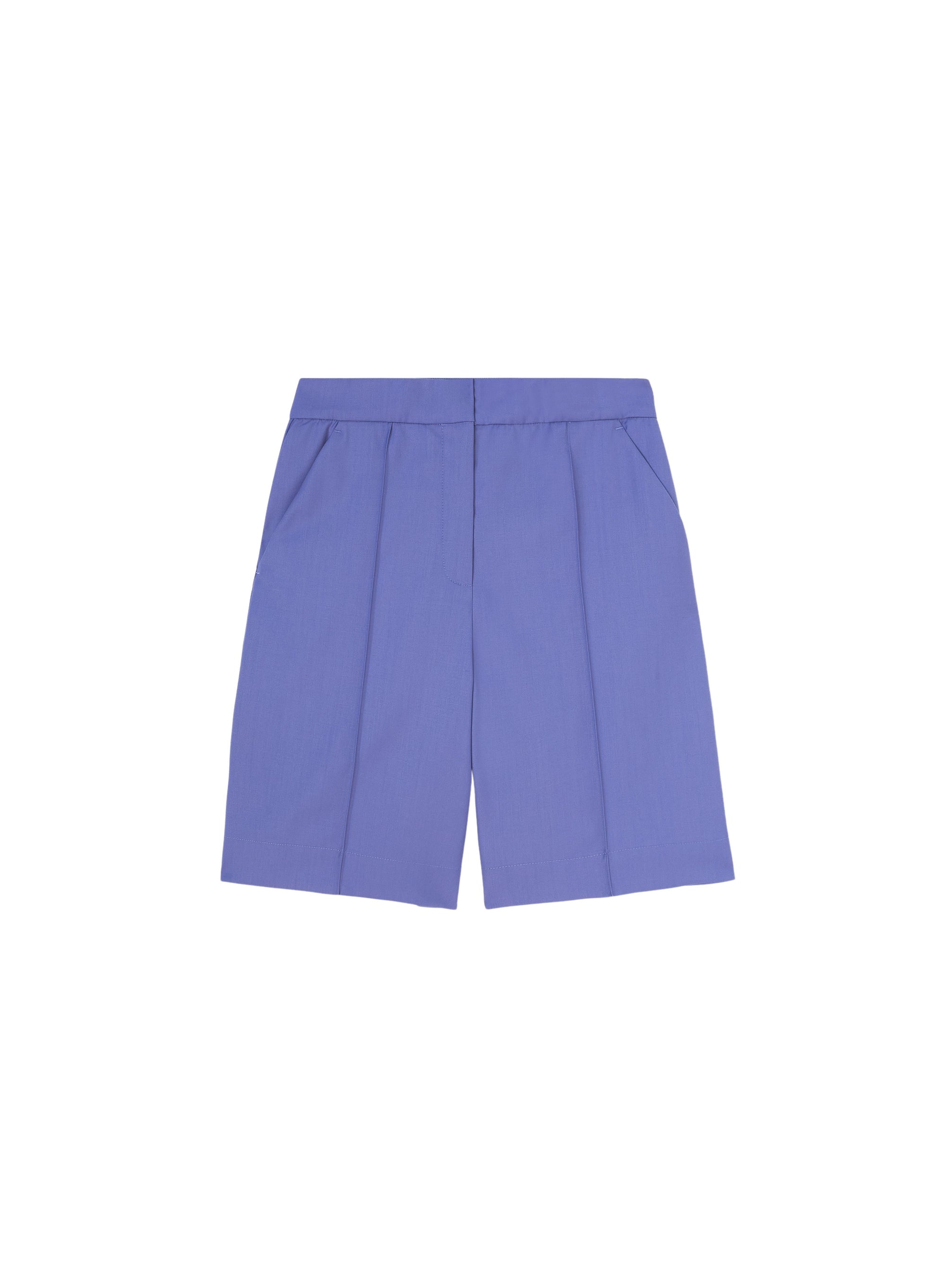 Pervinca_2QTY // Short à plis pressés et ceinture intégrée en laine - Pervinca