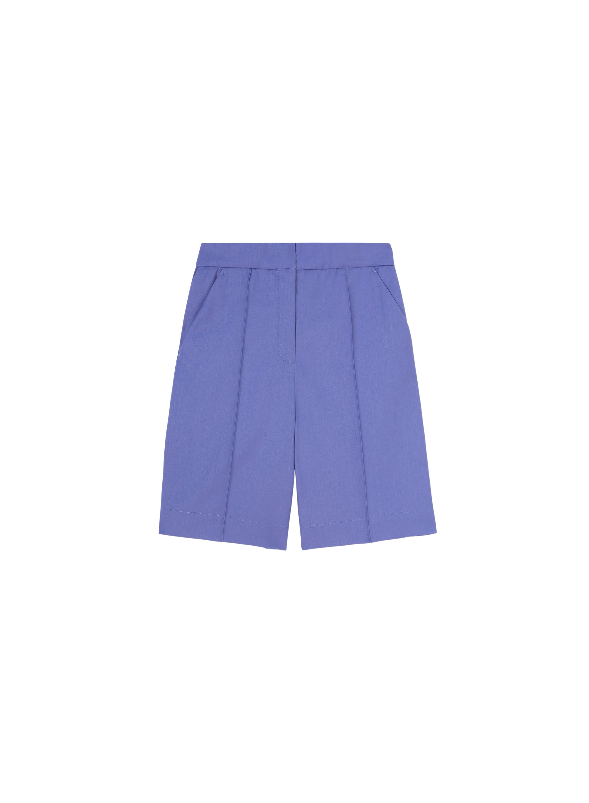 Short à plis pressés et ceinture intégrée en laine - Pervinca