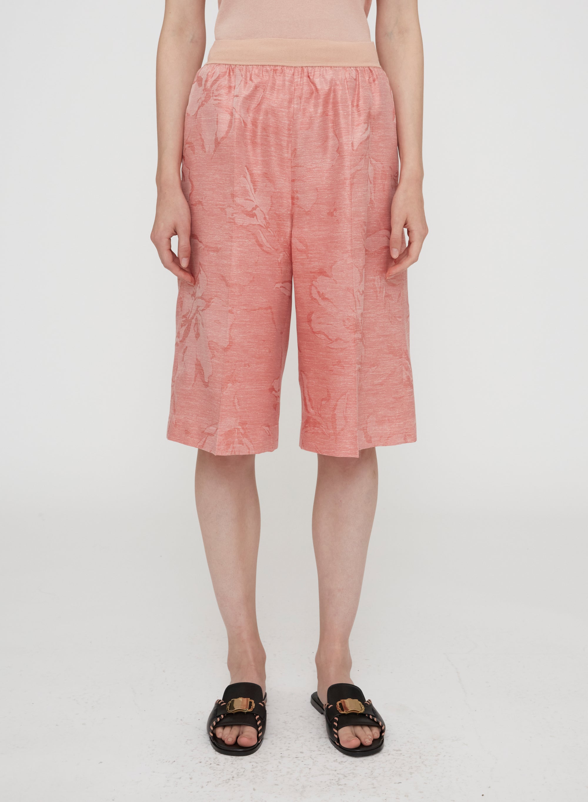 Sunset_1QTY // Short large à motif abstrait en soie - Sunset