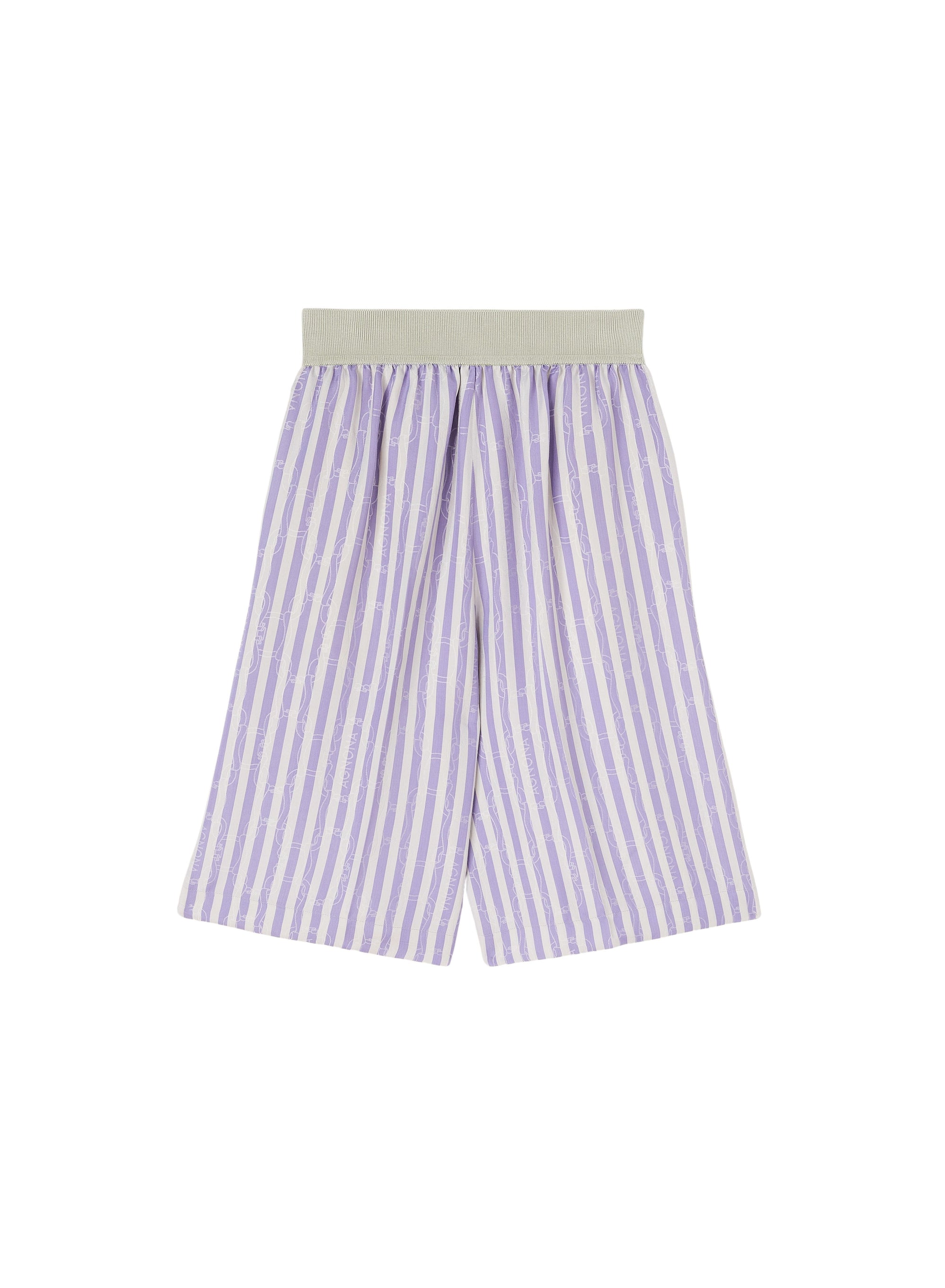 Prince_6QTY // Pantacourt ample à rayures bicolores en soie - Prince