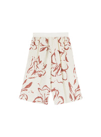 Chalk_7QTY // Bermuda fluide à motif fleuri en soie mélangée - Chalk