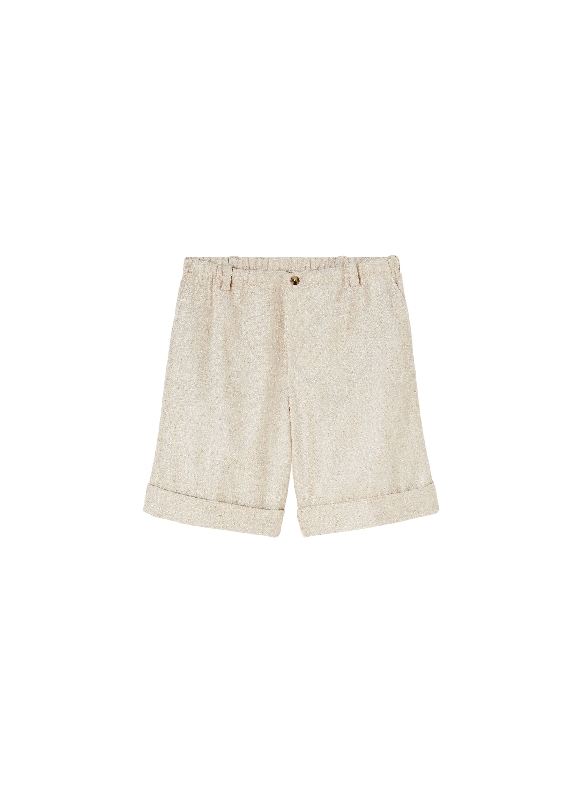 Sand_2QTY // Short à taille froncée en laine et soie - Sand