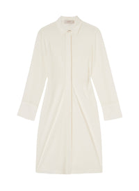 White_2QTY // Robe chemise drapée en soie - White