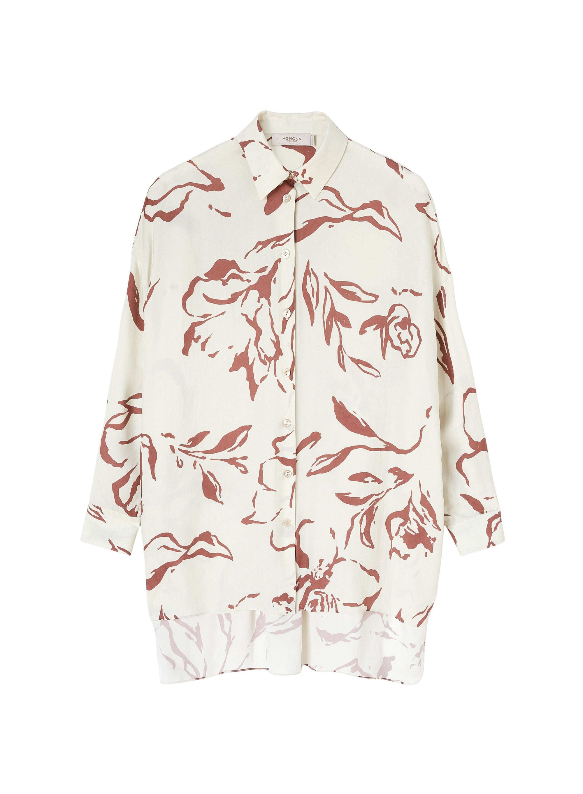 Chalk_1QTY // Chemise asymétrique à motif fleuri - Chalk