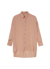 Ceramique_3QTY // Chemise fluide asymétrique en soie - Ceramique