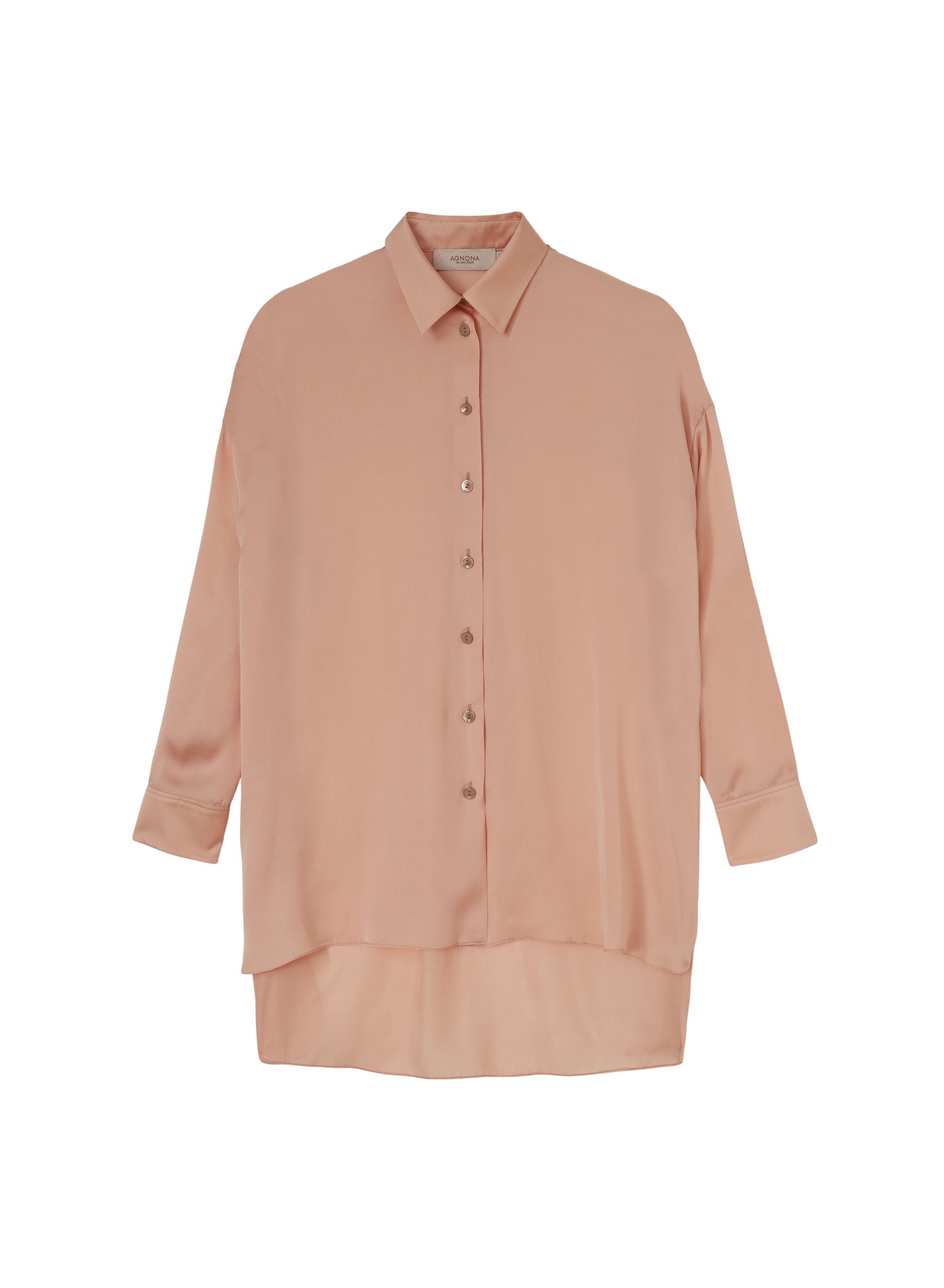 Ceramique_3QTY // Chemise fluide asymétrique en soie - Ceramique