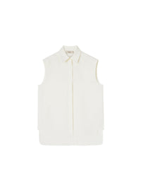 White_6QTY // Chemisier sans manches asymétrique - White