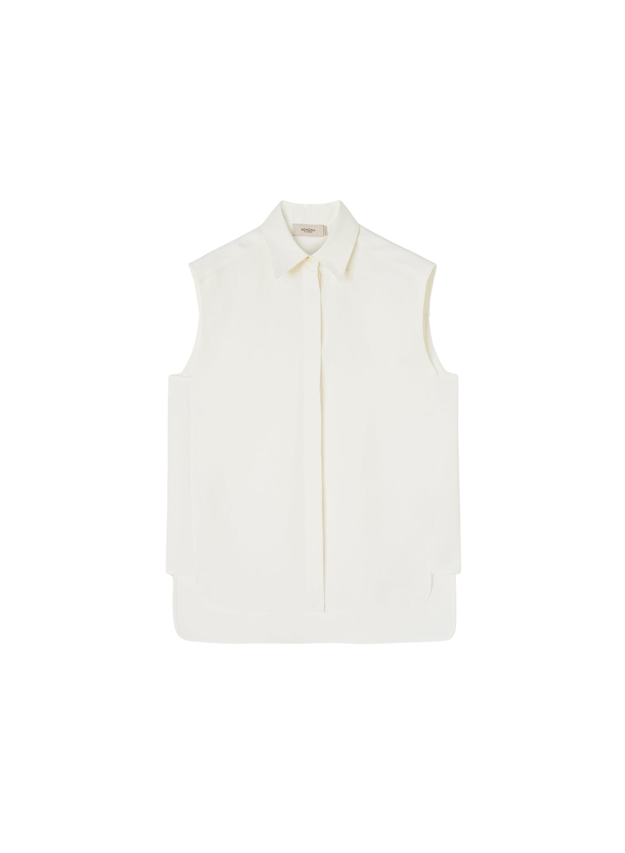 White_6QTY // Chemisier sans manches asymétrique - White