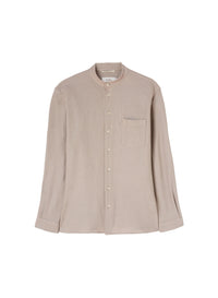 Stone_2QTY // Chemise col mao à motif tissé texturé - Stone