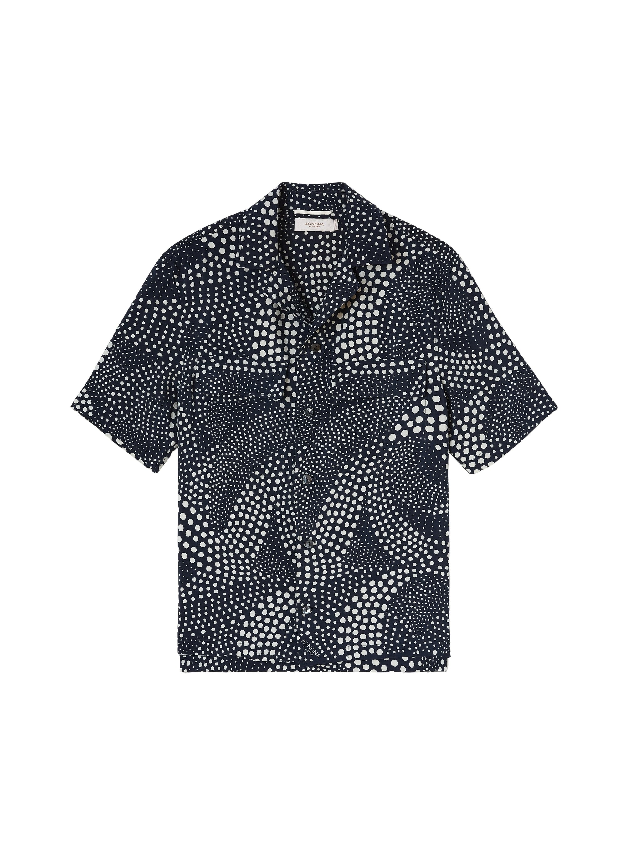 Eclipse_7QTY // Chemise manches courtes à pois en lin et soie - Eclipse