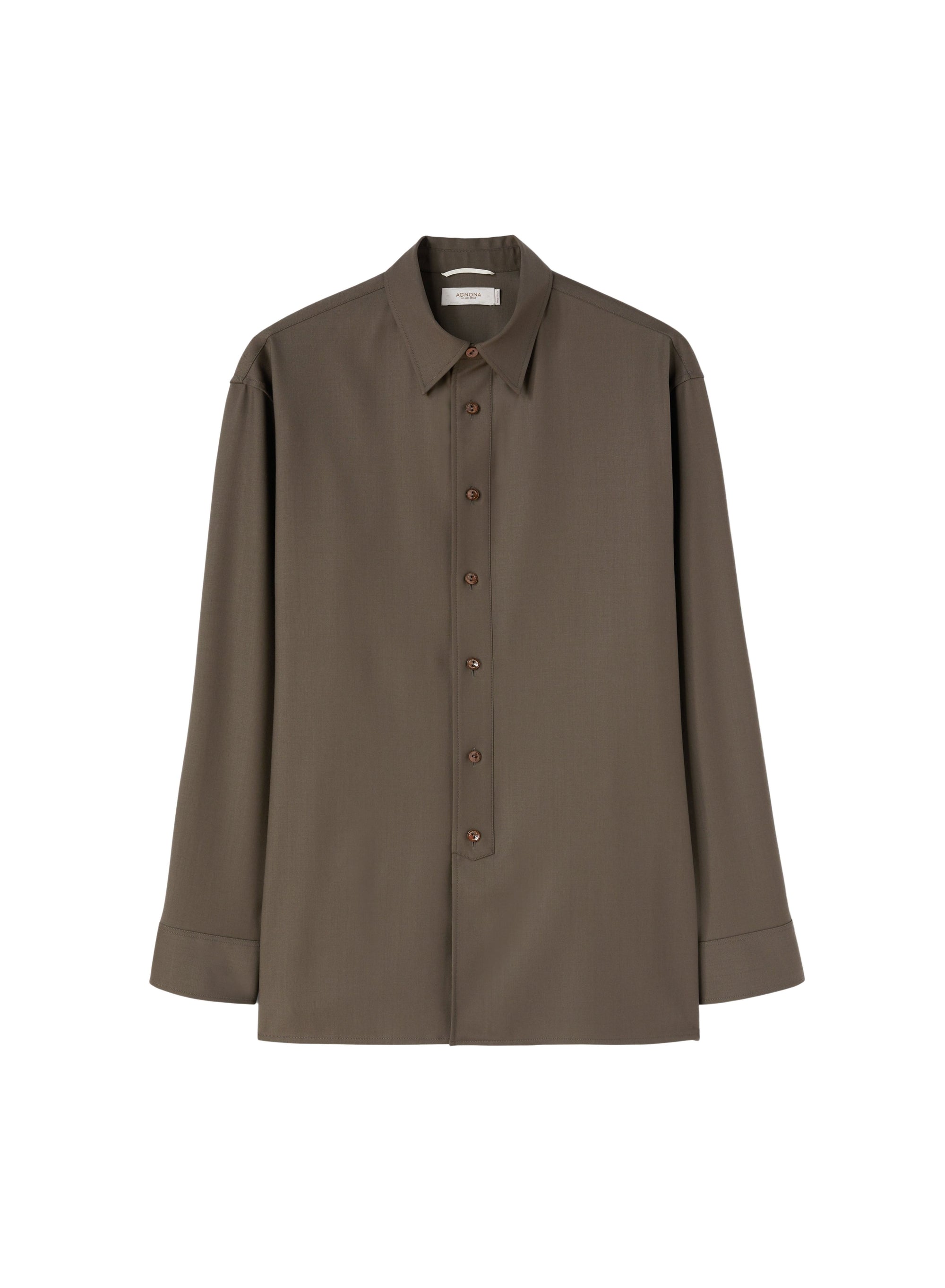 Atom_4QTY // Chemise manches longues à boutons en laine - Atom