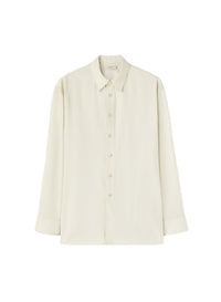 Chalk_1QTY // Chemise manches longues à boutons en laine - Chalk