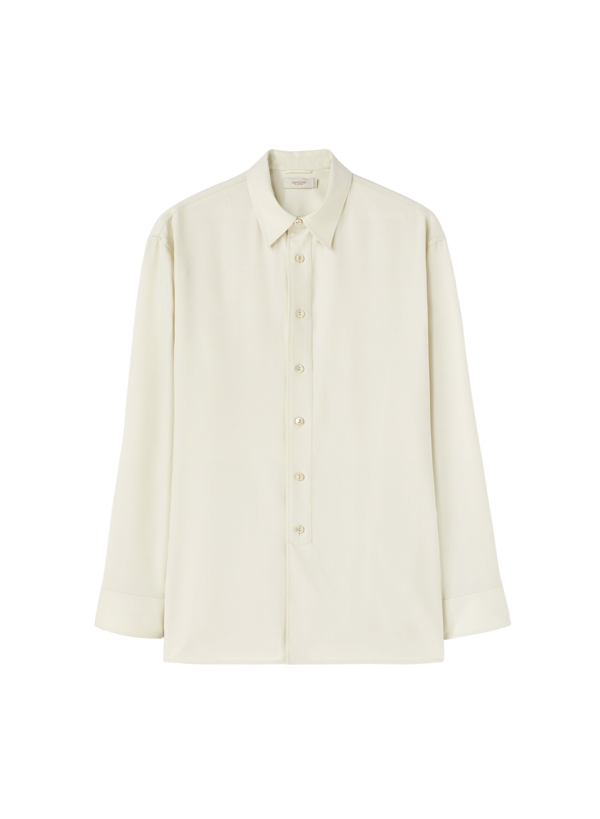 Chalk_1QTY // Chemise manches longues à boutons en laine - Chalk