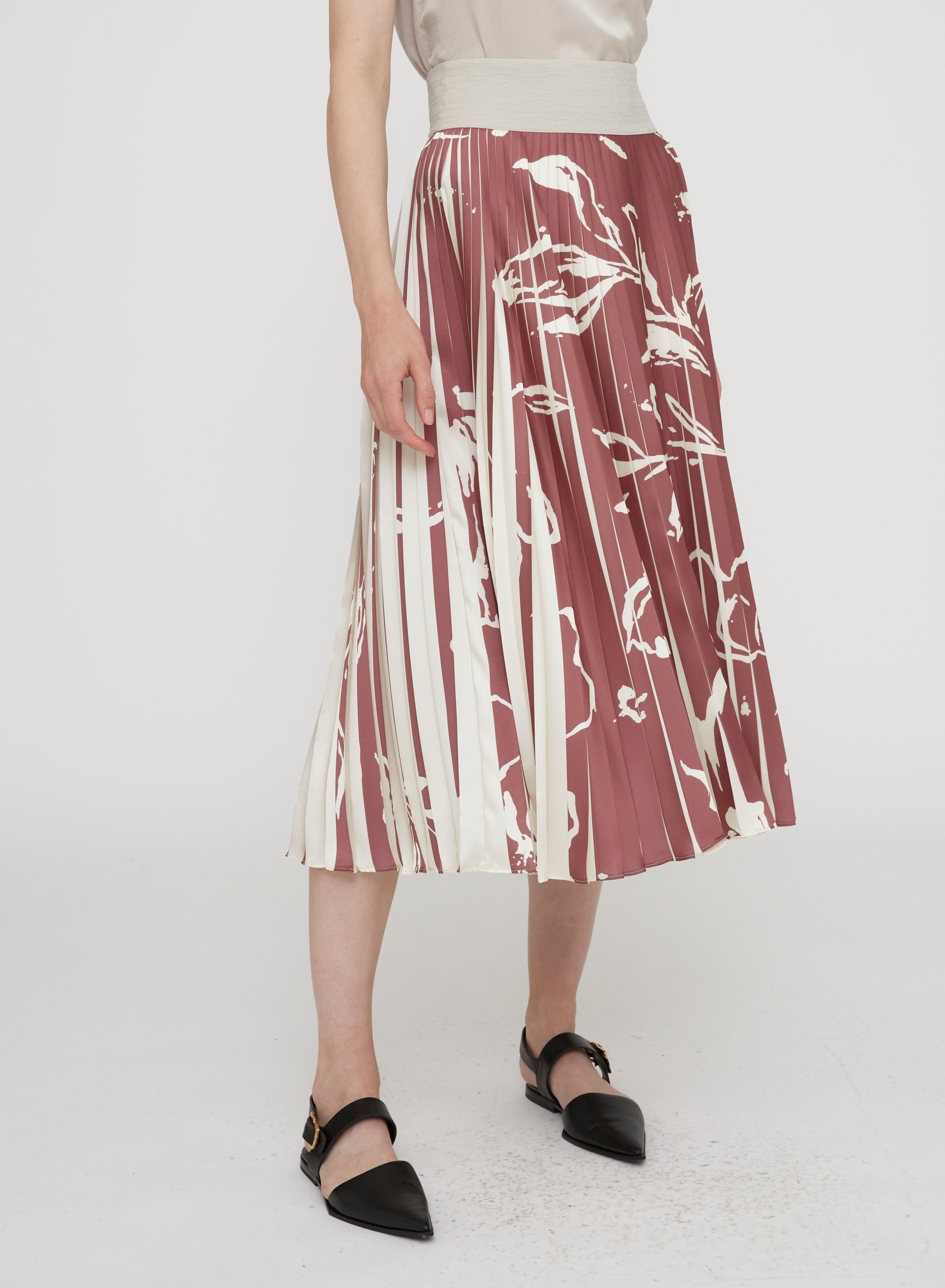 Siena_1QTY // Jupe plissée à motif abstrait - Siena