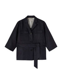Caviar_1QTY // Veste courte ceinturée en lin - Caviar