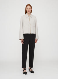 Sand_1QTY // Veste courte zippée en laine - Sand