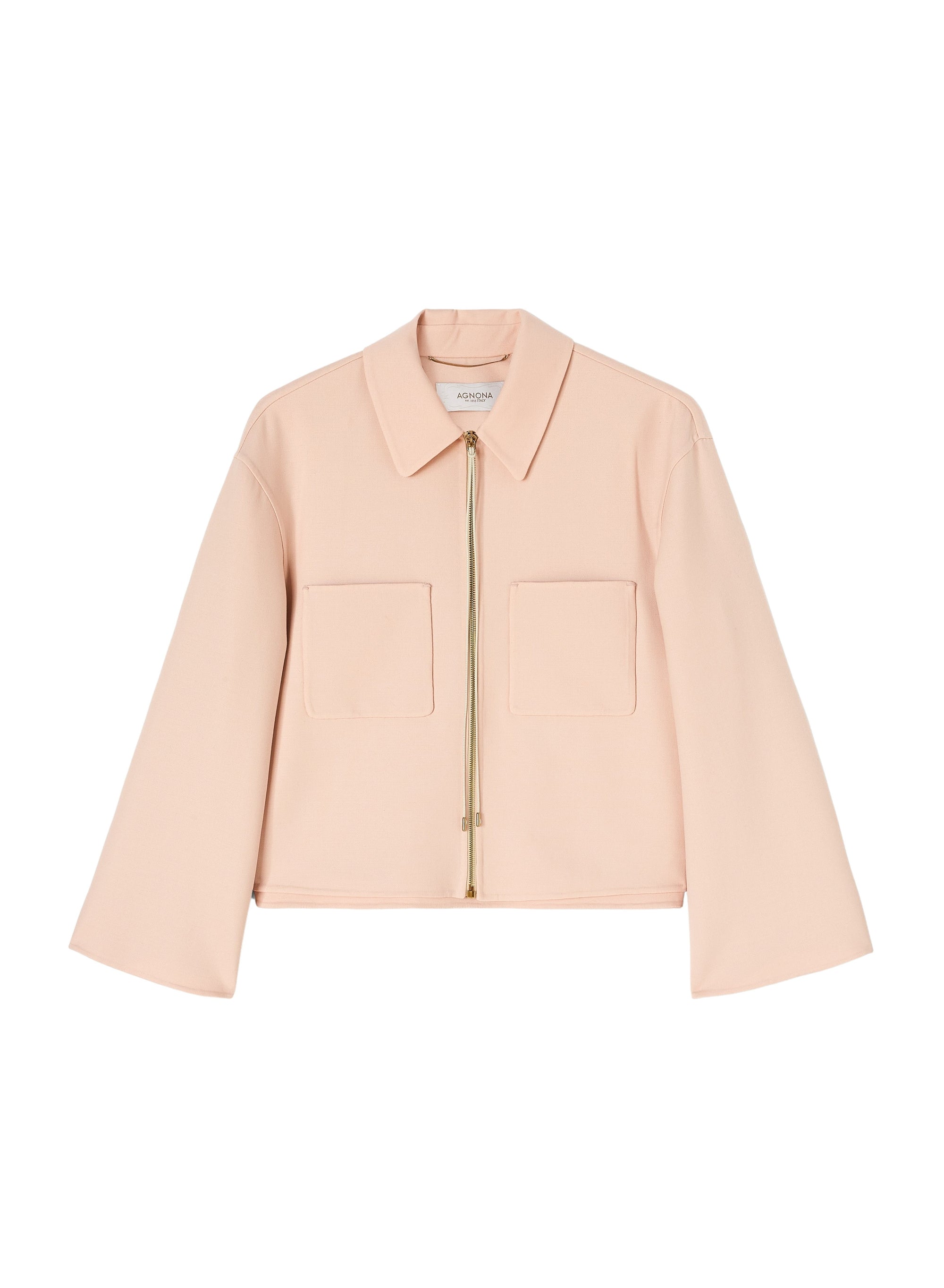 Antique_3QTY // Veste courte zippée en laine - Antique