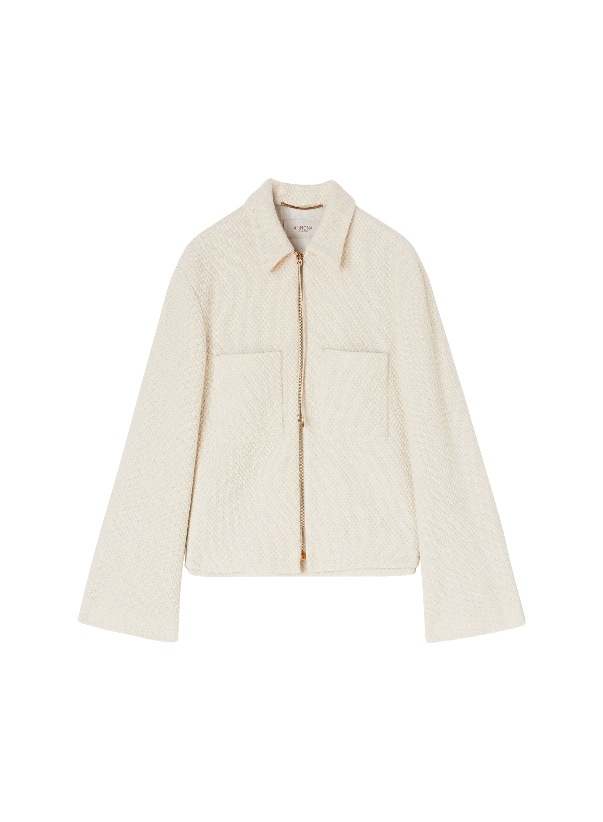 Short jacket with diamond pattern - Sand