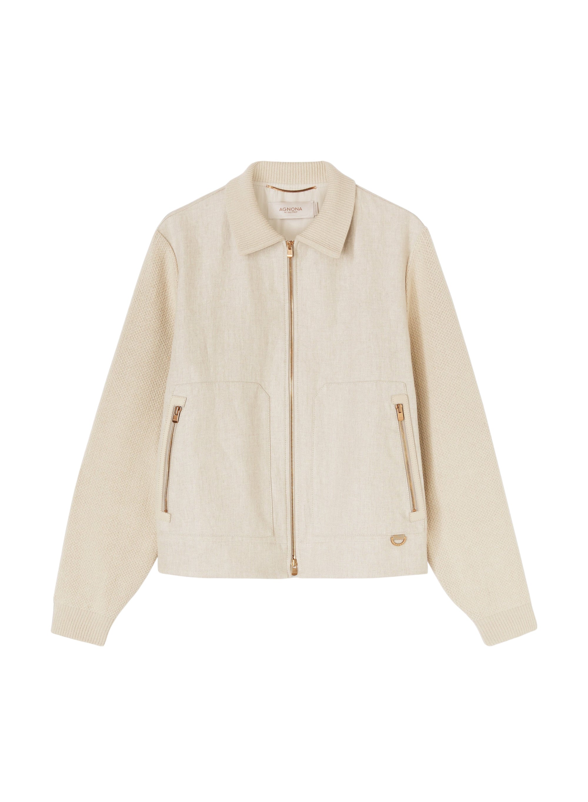 Sand_4QTY // Blouson zippé en lin - Sand