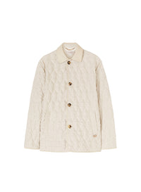 Sand_2QTY // Veste matelassée à motif losanges en lin - Sand