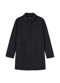 Eclipse_3QTY // Manteau droit à boutons en laine et soie - Eclipse