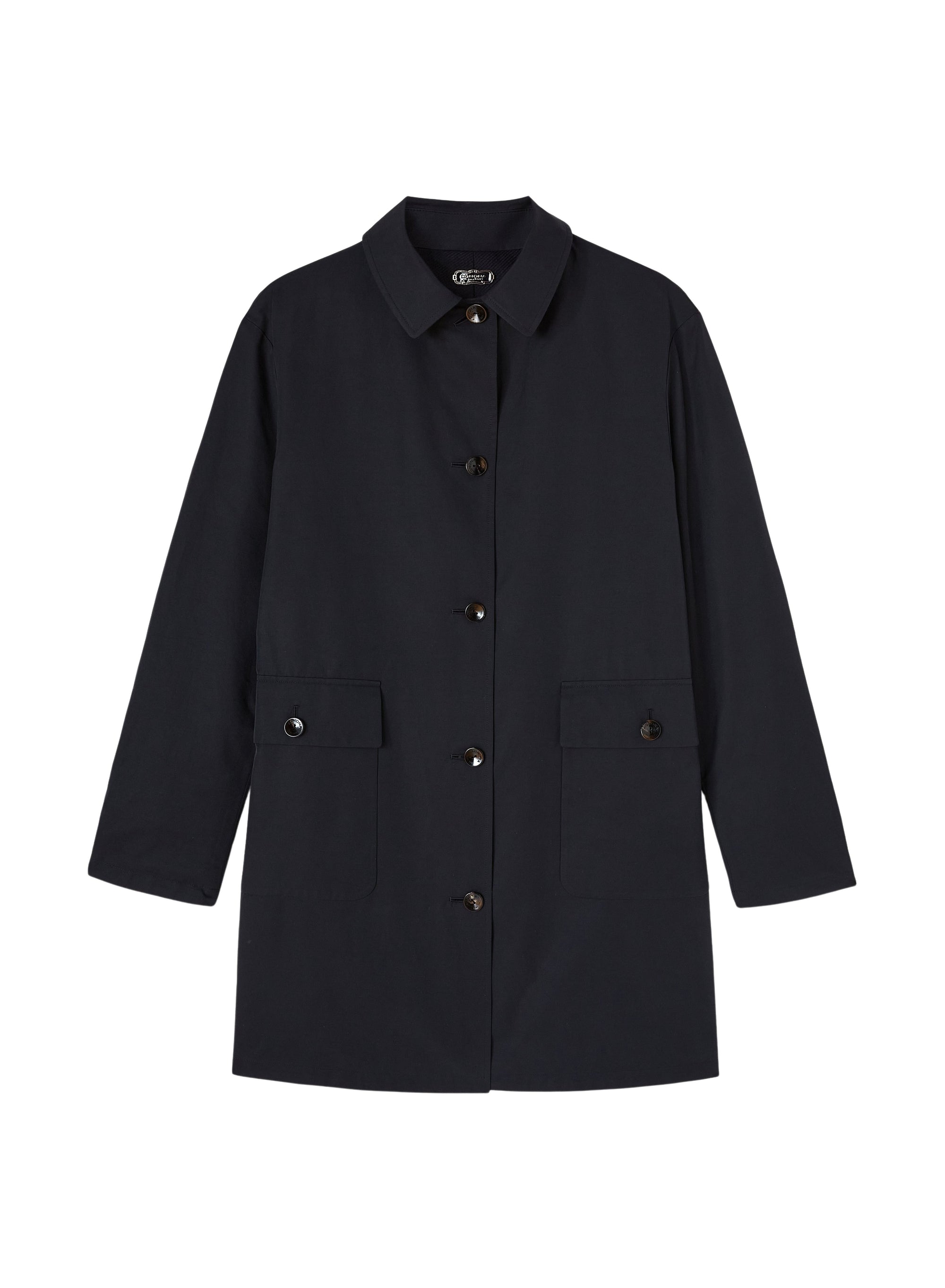 Eclipse_3QTY // Manteau droit à boutons en laine et soie - Eclipse