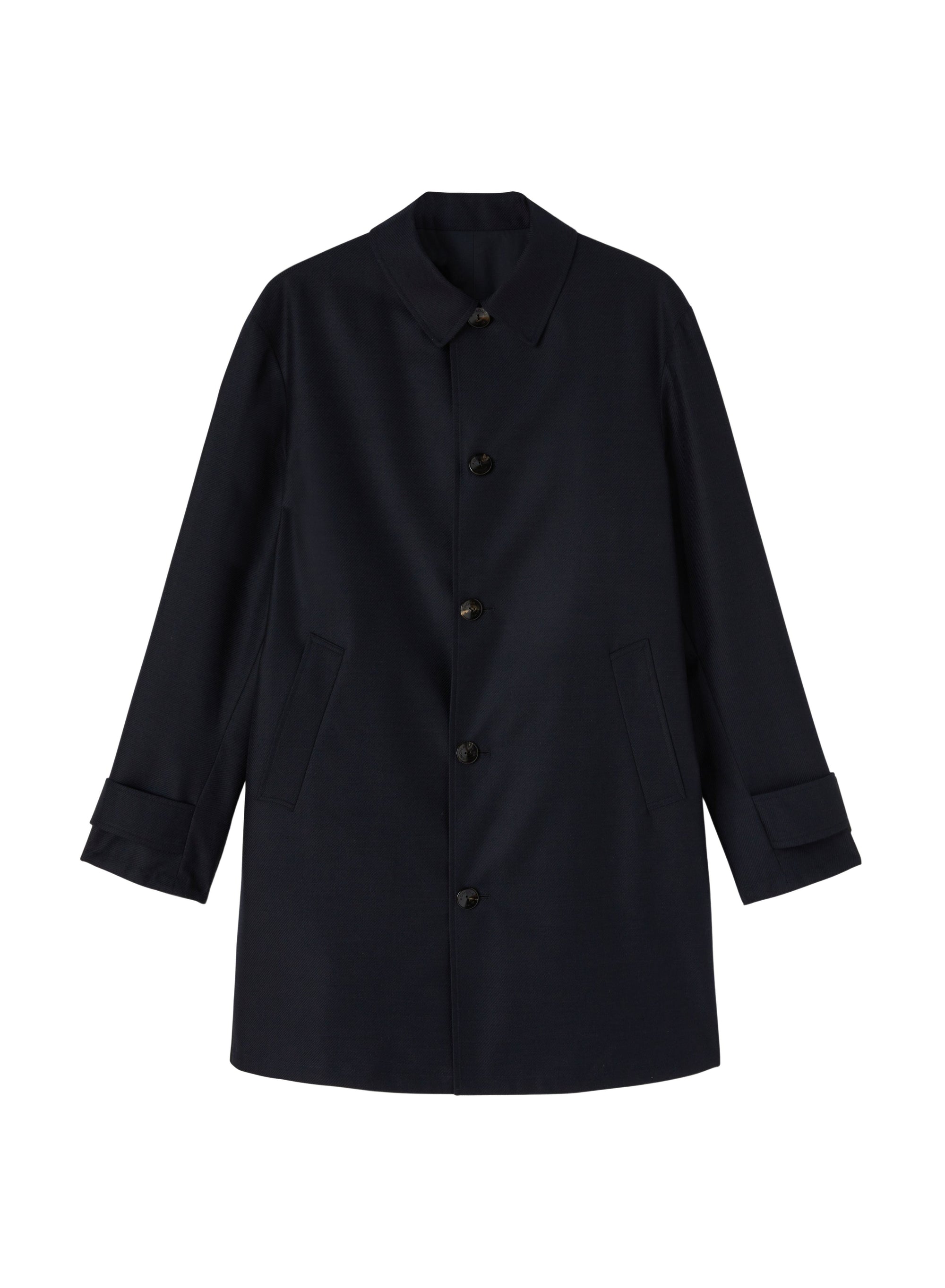 Eclipse_3QTY // Manteau droit à boutons en laine et soie - Eclipse