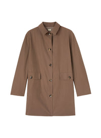 Linen_2QTY // Manteau droit à boutons en laine et soie - Linen