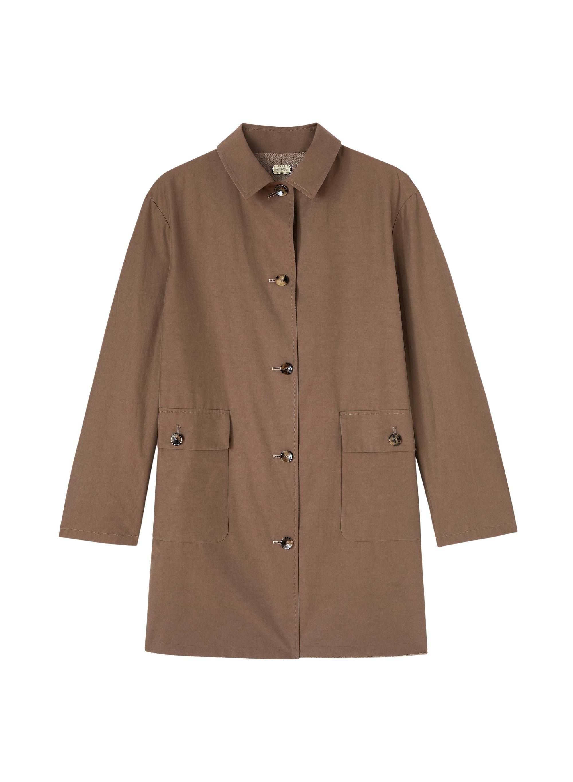 Linen_2QTY // Manteau droit à boutons en laine et soie - Linen